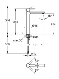 Смеситель для раковины GROHE Lineare, XL-size, матовый черный (234052431)