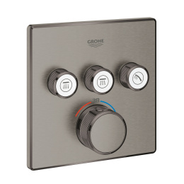 Внешняя часть термостата для ванны и душа GROHE Grohtherm SmartControl на 3 потребителя, темный графит матовый (29126AL0)