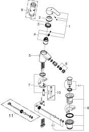Смеситель для биде GROHE Eurosmart с донным клапаном, S-size, хром (32929002)