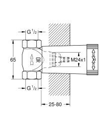Встраиваемая часть вентиля GROHE, резьба 1/2″ (29800000)