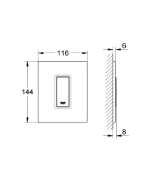 Панель смыва для писсуара GROHE Skate Cosmopolitan, 1 режим, матовый титан (38846BS0)