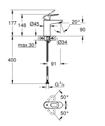 Готовый комплект для ванной комнаты, GROHE BauLoop, хром (121827)
