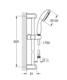 Готовый комплект для ванной комнаты, GROHE BauLoop, хром (121827)