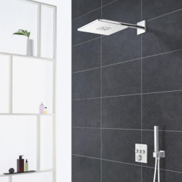 Верхний душ GROHE Rainshower 310 SmartActive Cube, 2 режима, 142 мм, белая луна (26481LS0)