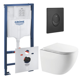 Комплект инсталляции GROHE Rapid SL 1000044 с унитазом AQUAme AQM2014PRO и сиденьем с микролифтом (NW0683)