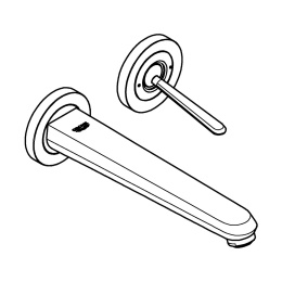 Внешняя часть смесителя для раковины GROHE Eurodisc Joy на 2 отверстия, L-Size, хром (19969000)