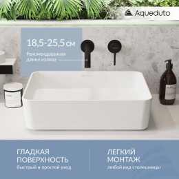 Раковина накладная Aqueduto ESPIRAL, прямоугольная 370*500, белый глянцевый (ESP0410)