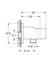 Подключение для душевого шланга GROHE Tempesta, хром (28679001)