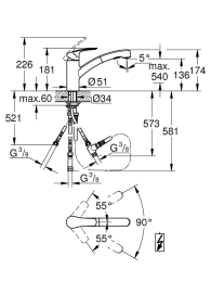 Смеситель для мойки GROHE Eurosmart, хром (1012310000)