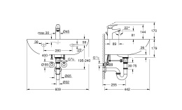 Набор для ванной GROHE Bau: раковина 60 + смеситель BauFlow (39644000)