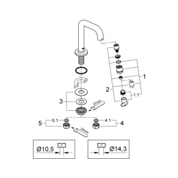 Кран для раковины GROHE Universal, без функции смешивания, хром (20202000)