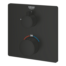 Внешняя часть термостата для душа GROHE Grohtherm с переключателем на 1 положение, матовый чёрный (1022152430)