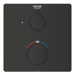 Внешняя часть термостата для душа GROHE Grohtherm с переключателем на 1 положение, матовый чёрный (1022152430)