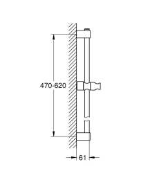 Душевая штанга GROHE Tempesta 600 мм, матовый чёрный (275232431)