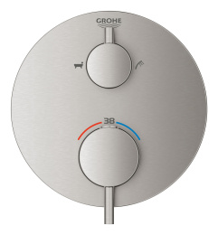 Внешняя часть термостата для ванны GROHE Atrio на 2 потребителя, суперсталь (24138DC3)