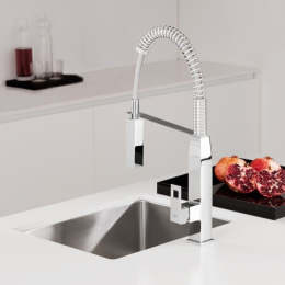Смеситель для кухни GROHE Eurocube, суперсталь (31395DC0)