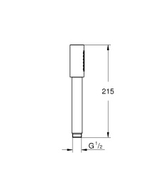 Ручной душ GROHE Rainshower Aqua Stick, 8,5 л/мин, 1 режим, хром (26891000)