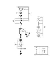 Смеситель для раковины GROHE Eurosmart, S-size, хром (23974003)