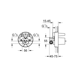 Встраиваемая часть однорычажного смесителя для душа GROHE (33964000)