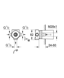 Встраиваемая часть переключателя потоков GROHE на 2 положения (29706000)