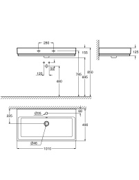 Раковина GROHE Cube Ceramic, подвесная 100 см, альпин-белый (3938600H)