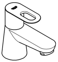 Кран для раковины GROHE BauLoop, без функции смешивания, хром (20422000)