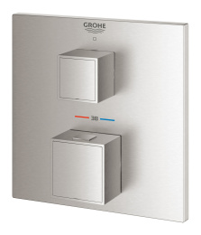 Внешняя часть термостата для душа GROHE Grohtherm Cube на 1 потребителя, суперсталь (24153DC0)