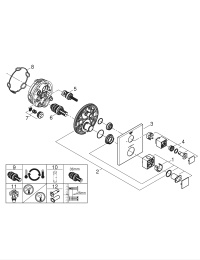 Внешняя часть термостата для душа GROHE Grohtherm Cube на 1 потребителя, суперсталь (24153DC0)