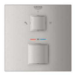 Внешняя часть термостата для душа GROHE Grohtherm Cube на 2 потребителя, суперсталь (24154DC0)