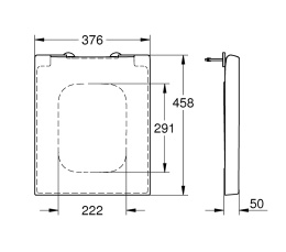 Сиденье для унитаза с микролифтом GROHE Cube Ceramic, альпин-белый (39488000)