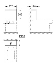 Смывной бачок для унитаза GROHE Cube Ceramic, наполнение снизу, альпин-белый (39490000)