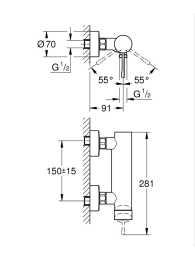 Смеситель для душа GROHE Essence, матовый черный (336362431)