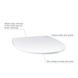 Сиденье для унитаза GROHE Bau Ceramic, с микролифтом, альпин-белый (39923000)