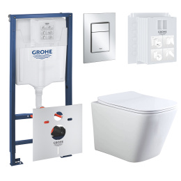 Комплект инсталляции GROHE Rapid SL 3 в 1 с унитазом Aquatek ЛИБРА AQ1148T-00 и звукоизоляционным комплектом (NW0762)