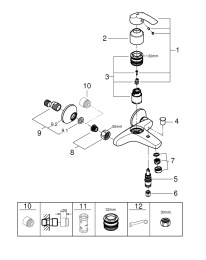 Душевая система GROHE New Tempesta 200 со смесителем для ванны, хром (NB0045)