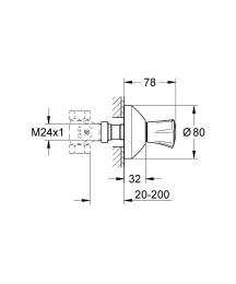 Внешняя часть вентиля GROHE Costa L, синяя маркировка, хром (19806001)