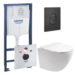 Комплект инсталляции GROHE Rapid SL 1000044 с унитазом Aquatek ЕВРОПА AQ1901-00 и сиденьем с микролифтом (NW0675)