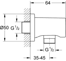Подключение для душевого шланга GROHE Rainshower (22118KF0)