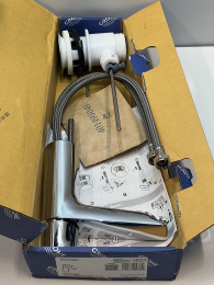 Смеситель для раковины GROHE BauEdge с ограничителем температуры и рычажным донным клапаном, M-Size, хром (23758001/U), уцененный товар