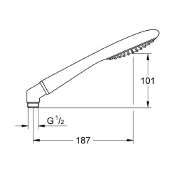Душевой гарнитур GROHE Vitalio Art 100, 1 режим струи, душевая штанга 600 мм, 9,5 л/мин, хром (27729000)