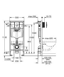 Комплект инсталляции GROHE Rapid SL 4 в 1 с унитазом Aquatek ВЕГА AQ1804T-00 (NW0748)