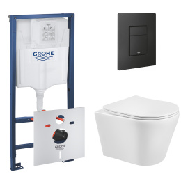 Комплект инсталляции GROHE Solido 3 в 1 с унитазом Aquatek ВЕГА AQ1804T-00 и звукоизоляционным комплектом (NW0768)