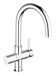 Смеситель для кухонной мойки GROHE Blue Pure с функцией фильтрации, без фильтра в комплекте, хром (33251000)