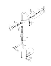 Смеситель для кухонной мойки GROHE Blue Pure с функцией фильтрации, без фильтра в комплекте, хром (33251000)