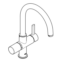 Смеситель для кухонной мойки GROHE Blue Pure с функцией фильтрации, без фильтра в комплекте, хром (33251000)