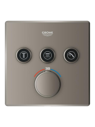 Внешняя часть термостата для душа GROHE Grohtherm SmartControl на 3 потребителя, сатиновый графит (29126MG0)