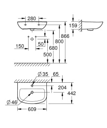 Набор GROHE Bau Ceramic: раковина со смесителем Start Flow (39472000)