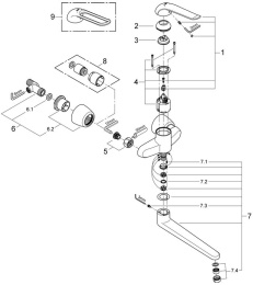 Смеситель для раковины GROHE Euroeco Special, хром (32775000)