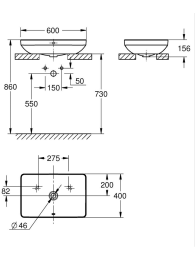Раковина свободностоящая GROHE Euro Ceramic 60 см, альпин-белый (102434SH00)