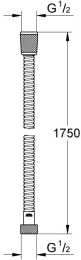Душевой шланг GROHE Relexaflex Metal 1750 мм, хром (28139001)